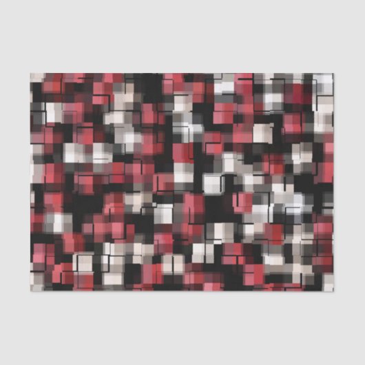 Trendy Burgundy Black White, Abstract speldenspel Tissuepapier (Voorkant)