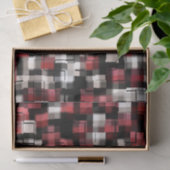 Trendy Burgundy Black White, Abstract speldenspel Tissuepapier (Geschenk)
