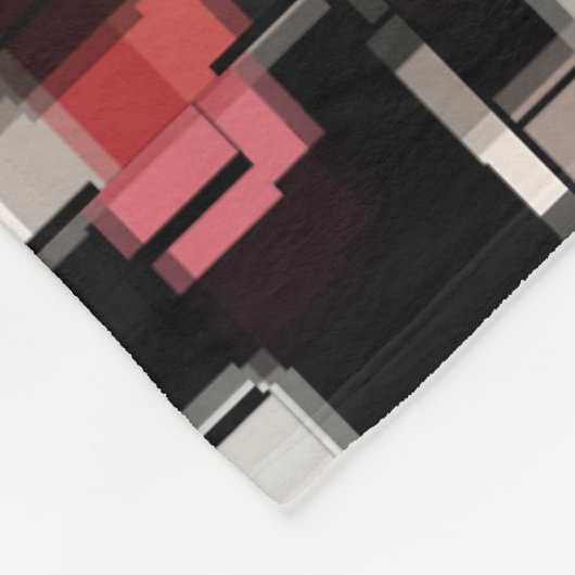 Trendy Burgundy Black White Cool Fleece Blanket Deken (Hoek)