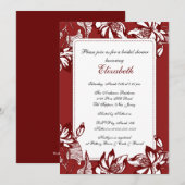 Trendy Burgundy Floral Bridal Shower Kaart (Voorkant / Achterkant)