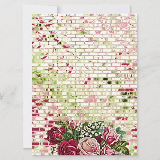 Trendy Burgundy Red Rustic Roos Floral Kaart (Achterkant)