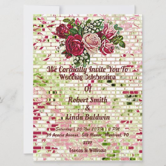 Trendy Burgundy Red Rustic Roos Floral Kaart (Voorkant)