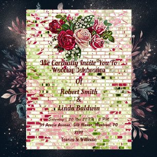 Trendy Burgundy Red Rustic Roos Floral Kaart