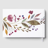 Trendy Burgundy Waterverf Flowers Wedding Gastenboek (Achterkant)