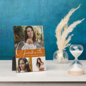 Trendy Burnt Oranje Afstuderen Foto Collage Fotoplaat (Zijkant)