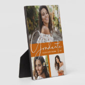 Trendy Burnt Oranje Afstuderen Foto Collage Fotoplaat (Zijkant)