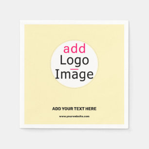 Trendy Business Custom Logo Vanilla Yellow Servet
