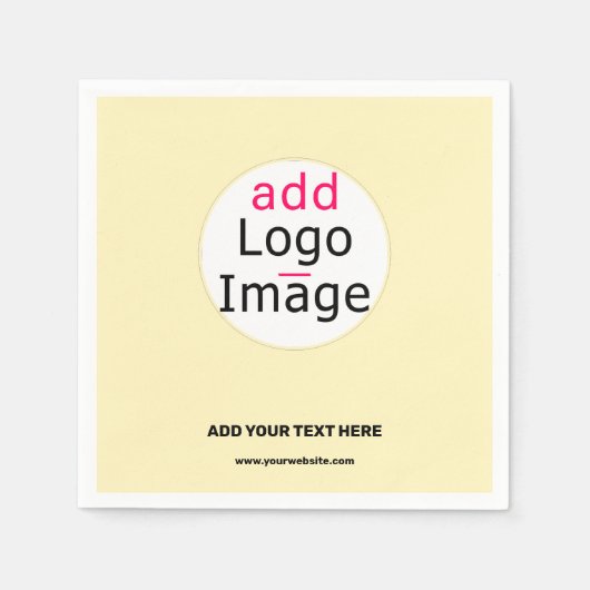 Trendy Business Custom Logo Vanilla Yellow Servet (Voorkant)