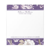 Trendy Business gepersonaliseerd Paarse Bloemen To Notitieblok (Voorkant)