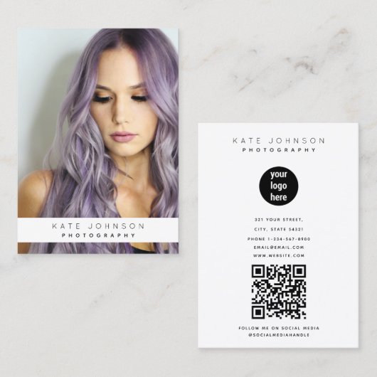 Trendy Business Logo Fotograaf Foto Visitekaartje (Voorkant / Achterkant)