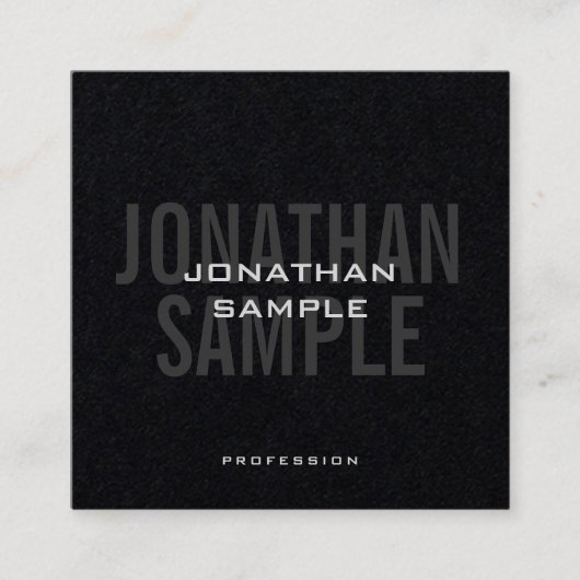 Trendy Business Modern Sjabloon Premium - zwart Vierkante Visitekaartje (Voorkant)
