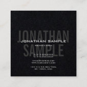 Trendy Business Modern Sjabloon Premium - zwart Vierkante Visitekaartje (Achterkant)