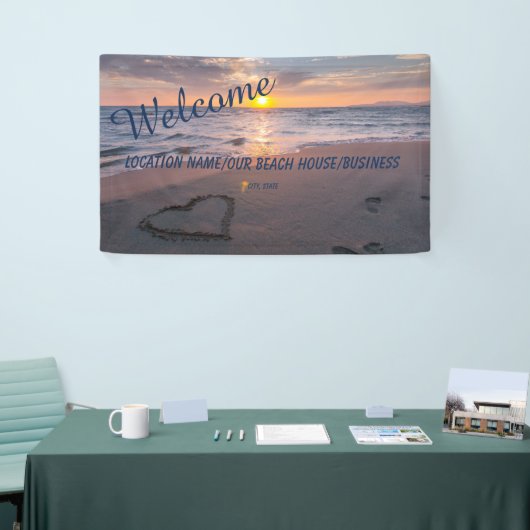 Trendy Business Personal Ocean Sunset Banner (Beurs)