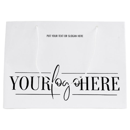 Trendy Business Promotion Custom Logo minimalist Groot Cadeauzakje (Voorkant)