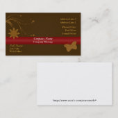 Trendy Butterfly & Flowers Business Card Template Visitekaartje (Voorkant / Achterkant)