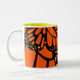 Trendy Butterfly Wings Dream Oranje Yellow Tweekleurige Koffiemok