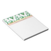 Trendy Cactus | Patroon met zwarte en zwarte goude Notitieblok (Schuin)