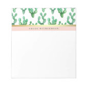 Trendy Cactus | Patroon met zwarte en zwarte goude Notitieblok (Voorkant)