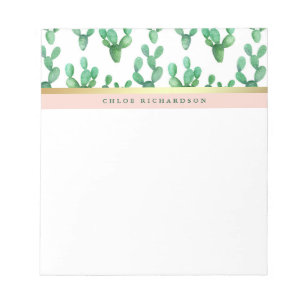 Trendy Cactus   Patroon met zwarte en zwarte goude Notitieblok