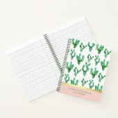 Trendy Cactus | Patroon met zwarte en zwarte goude Notitieboek (Binnen)
