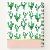 Trendy Cactus | Patroon met zwarte en zwarte goude Notitieboek (Achterkant)