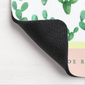 Trendy Cactus | Patroon met zwarte en zwarte tinte Muismat (Hoek)