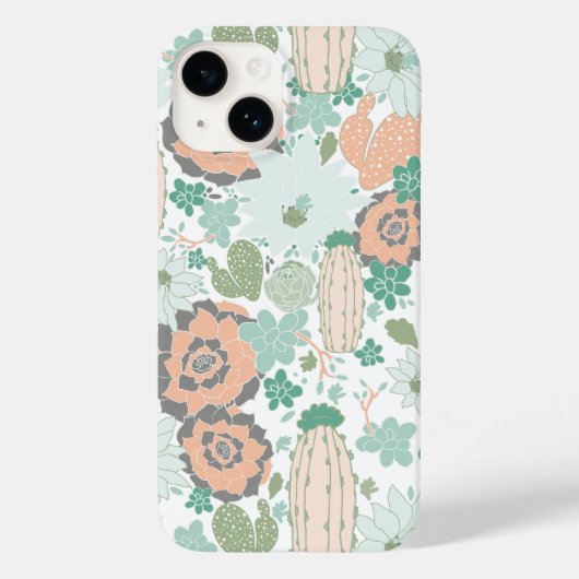 Trendy Cactus Pattern Case-Mate iPhone Case (Achterkant)