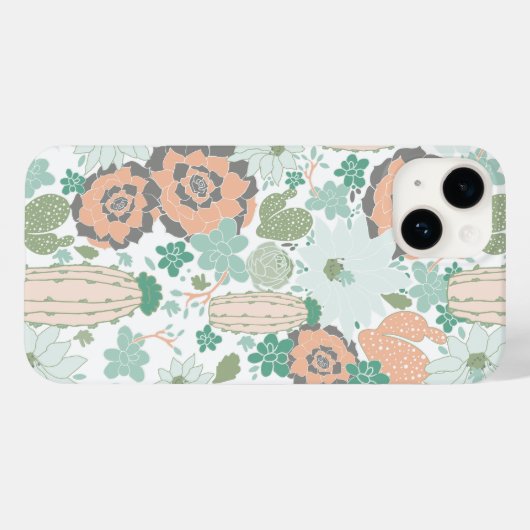 Trendy Cactus Pattern Case-Mate iPhone Case (Achterkant (horizontaal))