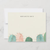 Trendy Cactus Pink Stationery Note Kaart Notitiekaartje (Voorkant)