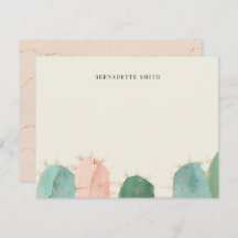 Trendy Cactus Pink Stationery Note Kaart