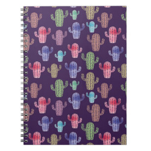 Trendy cactus waterverf tekening naadloos patroon  notitieboek