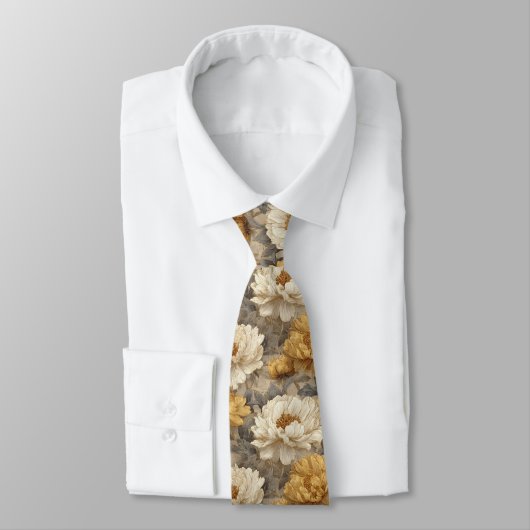 Trendy Cadeau Voor Vriend Pioenrozen Stropdas (Gebonden)