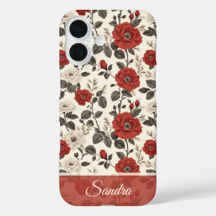 Trendy Cadeaus voor Moeders Roze Bloemen Op Maat iPhone 16 Hoesje