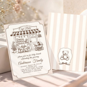Trendy Cafe Bebe Franse Koffiebar Baby Shower Kaart