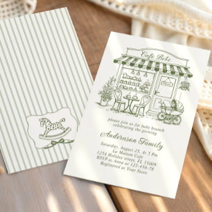 Trendy Cafe Bebe Franse Koffiebar Baby Shower Kaart
