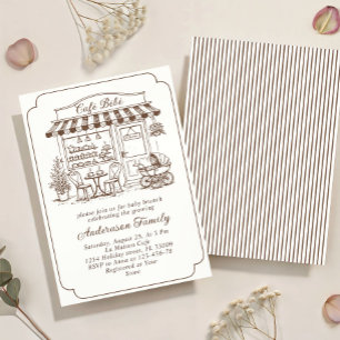 Trendy Cafe Bebe Franse Koffiebar Baby Shower Kaart