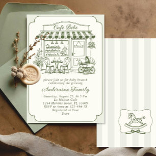 Trendy Cafe Bebe Franse Koffiebar Baby Shower Kaart