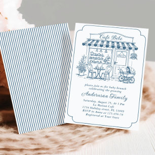 Trendy Cafe Bebe Franse koffiebar Baby Shower Kaart