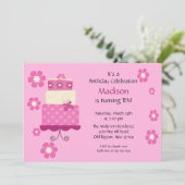 Trendy Cake Birthday Uitnodiging (Staand voorkant)