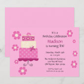 Trendy Cake Birthday Uitnodiging (Voorkant / Achterkant)