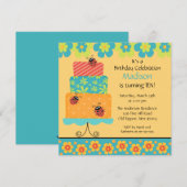 Trendy Cake Birthday Uitnodiging (Voorkant / Achterkant)