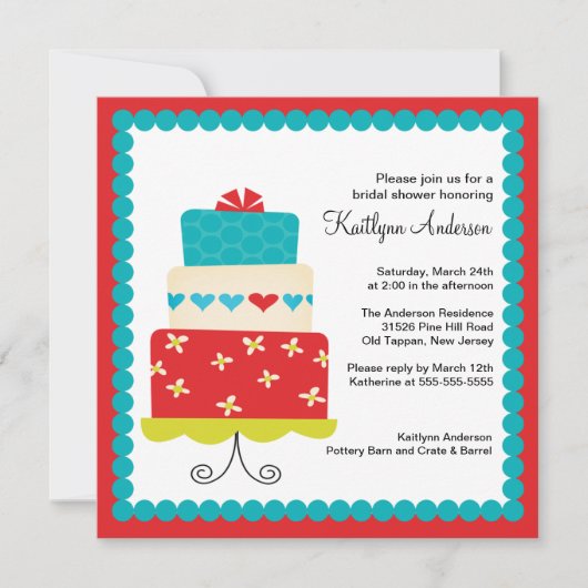 Trendy Cake Bridal Shower Kaart (Voorkant)