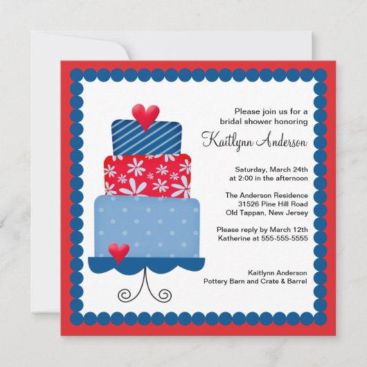 Trendy Cake Bridal Shower Kaart (Voorkant)