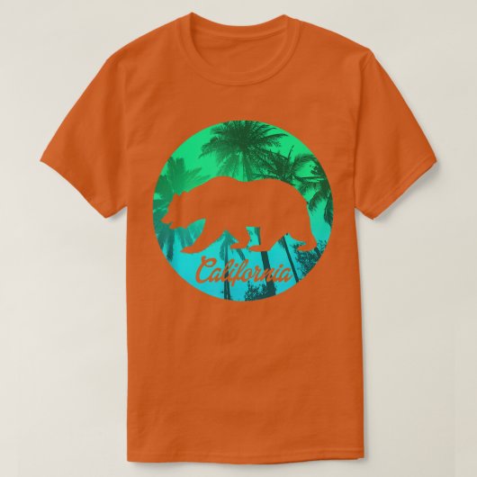 Trendy California Beer Palm Tree Silhouette T-shirt (Design voorkant)