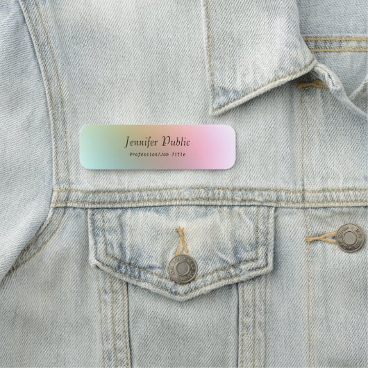 Trendy Calligraded Script Text Elegant Colorful Naamplaatje (In situ)