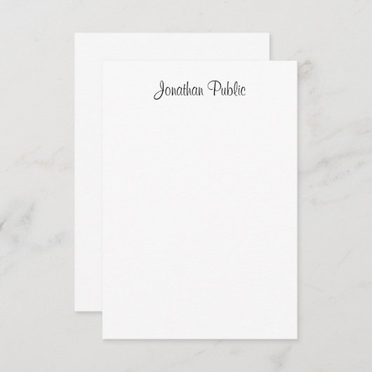 Trendy Calligrafie Script Naam Modern Sjabloon (Voorkant / Achterkant)