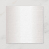 Trendy Calligrafie Slank design Glamor Silver Vierkante Visitekaartje (Achterkant)