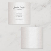 Trendy Calligrafie Slank design Glamor Silver Vierkante Visitekaartje (Voorkant / Achterkant)