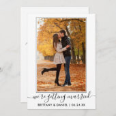 Trendy Calligrafiescript dat Gehuwd wordt Save The Date (Voorkant / Achterkant)