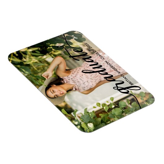 Trendy Calligraphy Afstuderen Photo Annountion Magneet (Rechterzijde)